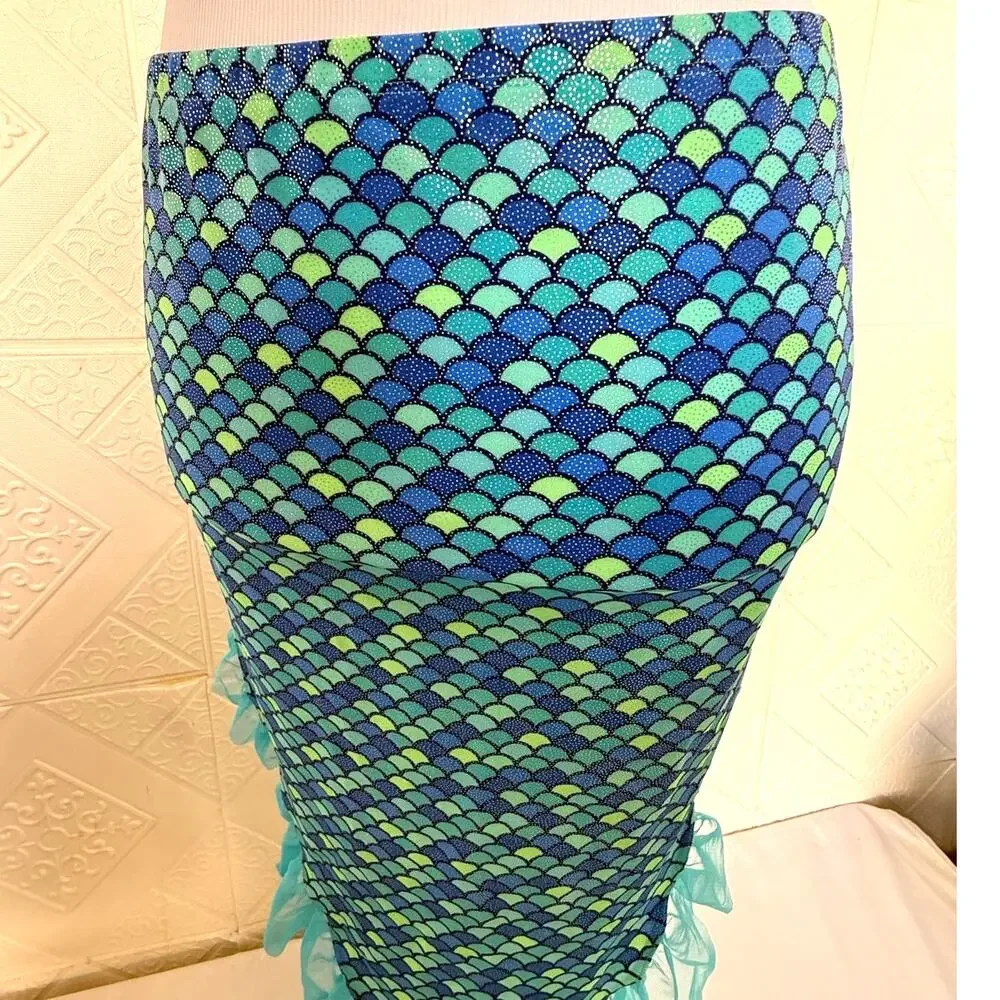 SKU3049 Wonder Nation Girls' Blue & Teal Scale Mermaid Costume Skirt Size 2XL 18